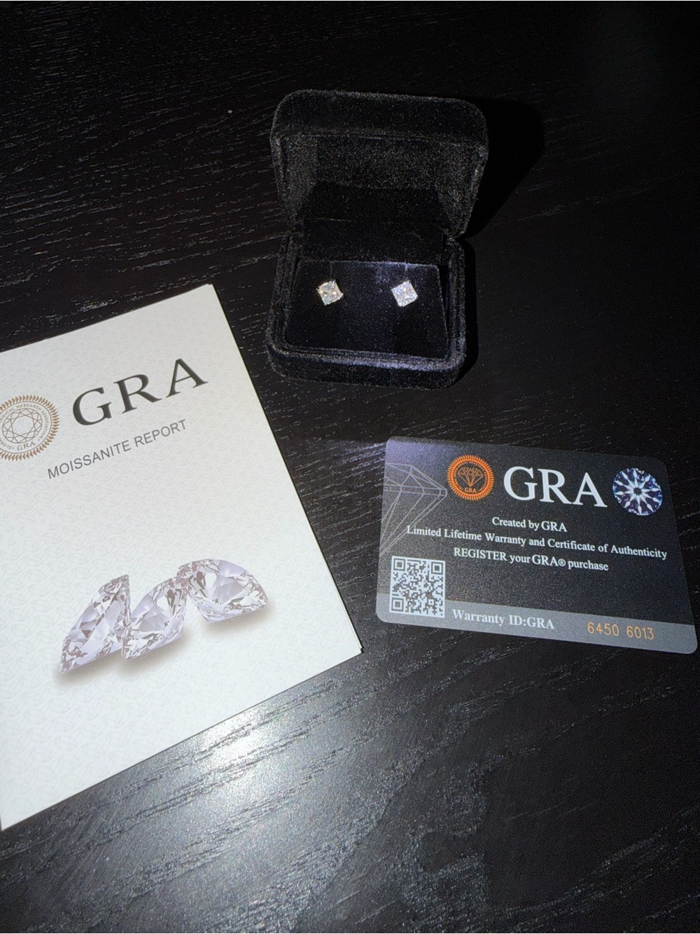 Asher Moissanite Stud Earrings Pair - GRA certified - 1 CT